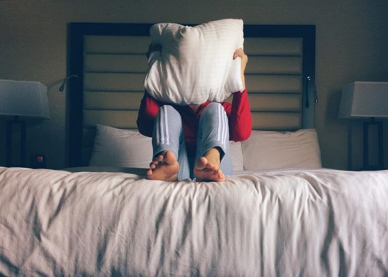 Person, Bed, Hotel, Pillow