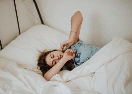 trying to rest on bed