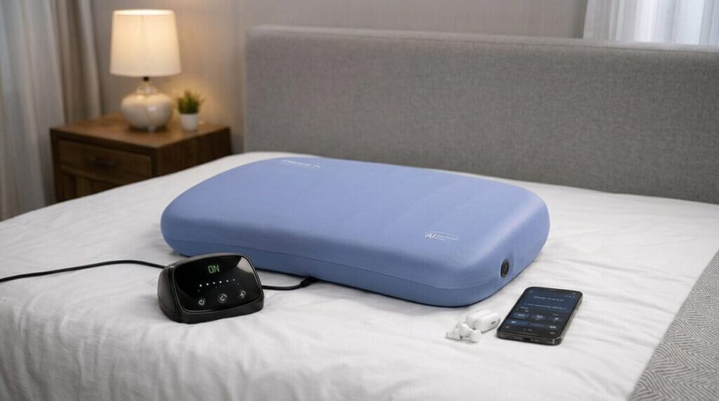 nitetronic A1 AI pillow on bed