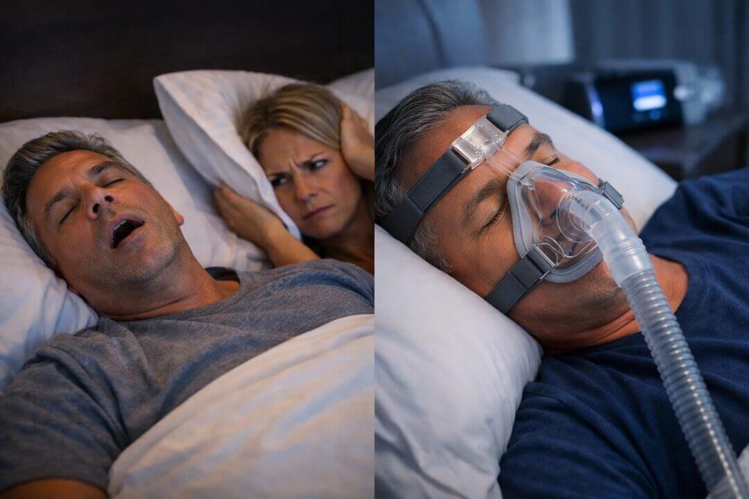 man with cpap