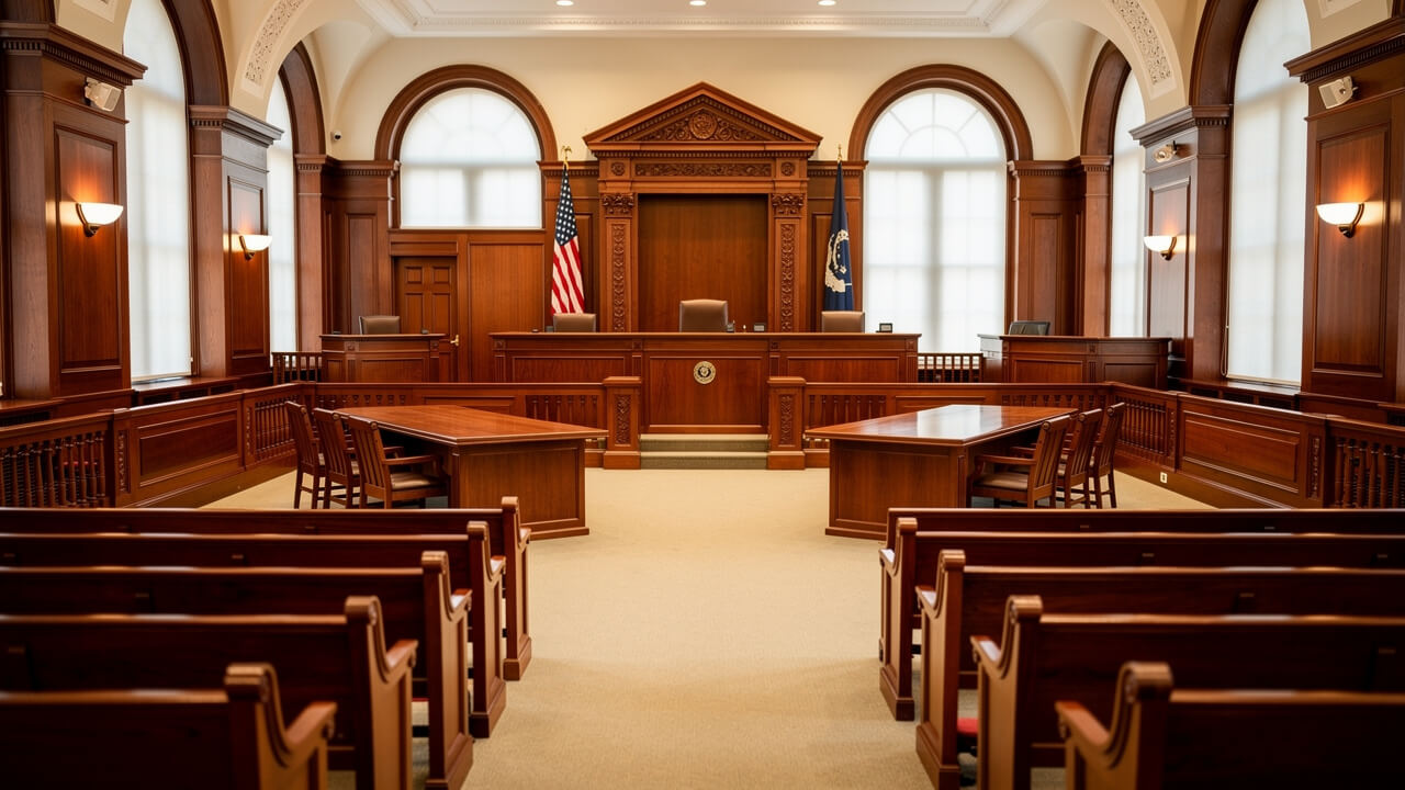 Empty federal courtroom for Philips CPAP settlement proceedings