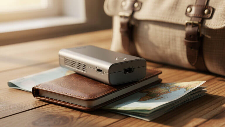 Portable CPAP machine on travel documents
