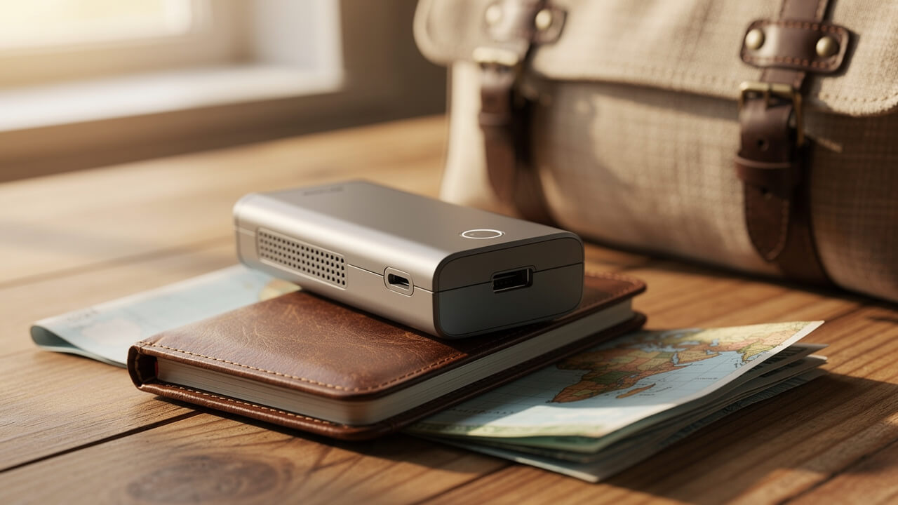 Portable CPAP machine on travel documents