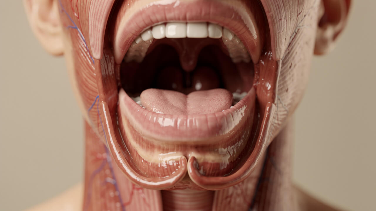 Human throat airway narrowing causing snoring obstruction