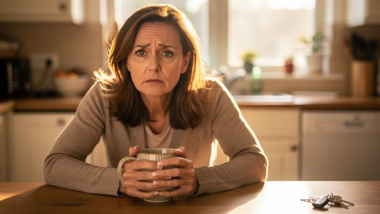 Tired woman experiencing brain fog from poor sleep