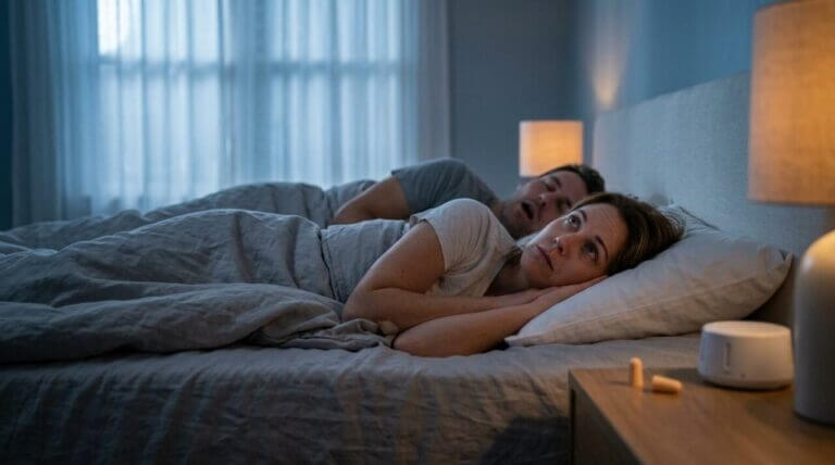 master bedroom at deep night captures the quiet tension of a sleep-disrupted relationship
