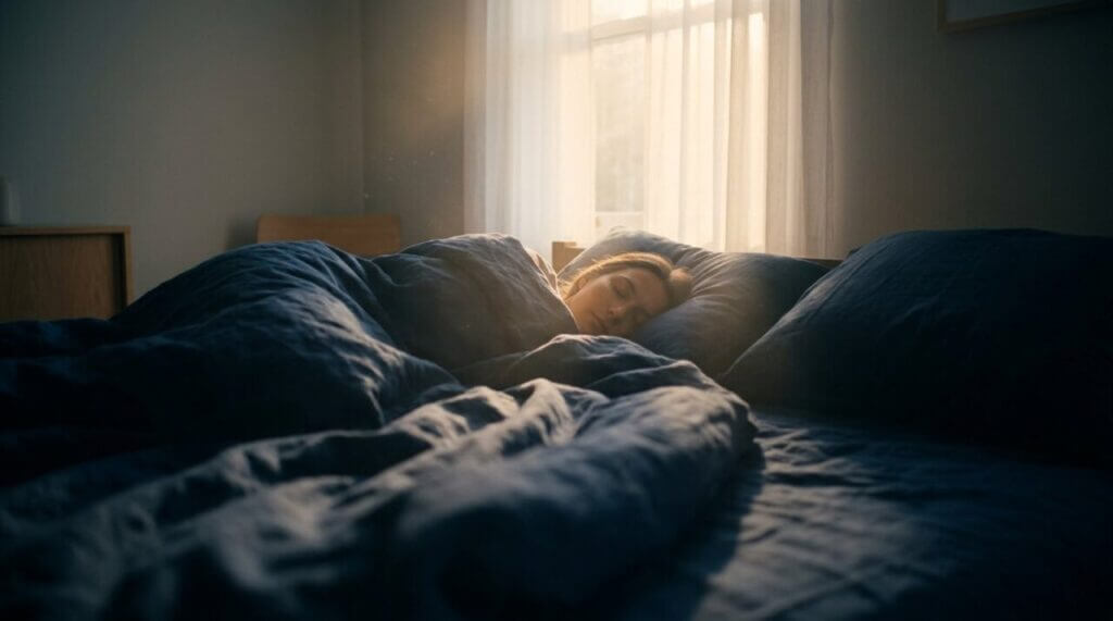 tranquil bedroom at the edge of dawn